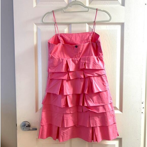 Farm Rio Women's RARE Y2K Pink Dress Post It Ruffle Style Size M - Picture 2 of 8
